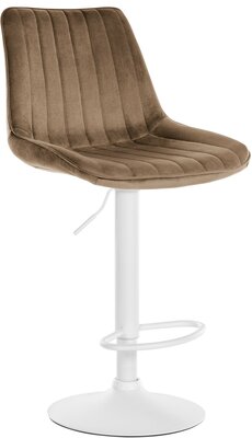 Barstoel Tino Fluweel wit, Bruin