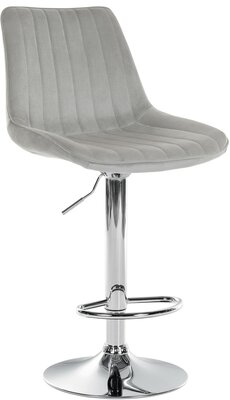 Barstoel Tino Fluweel chroom, Grijs