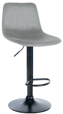Barstoel Dovi Fluweel Zwart, Grijs