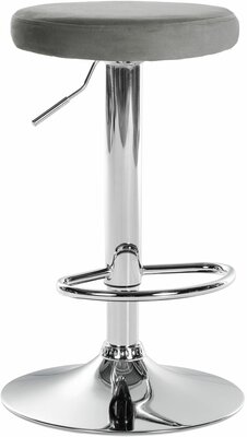 Barstoel Pento Fluweel chroom, Grijs