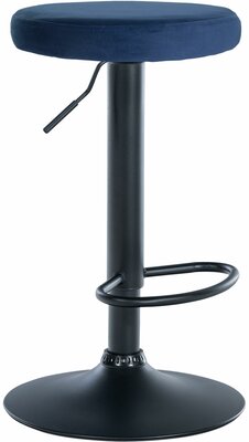 Barstoel Pento Fluweel zwart, Blauw