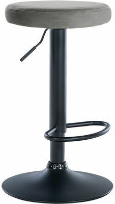 Barstoel Pento Fluweel zwart, Grijs