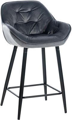 Barstoel Gobsin 76 Fluweel, Grijs