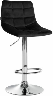 Barstoel Jirra Fluweel chroom, Zwart