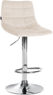 Barstoel Jirra Fluweel chroom, Creme