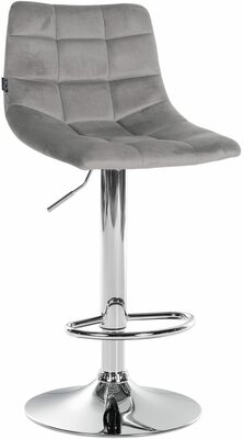 Barstoel Jirra Fluweel chroom, Grijs