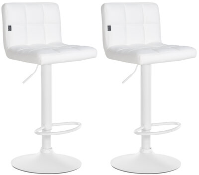 2-delige set barkrukken Fine kunstleer wit, Wit