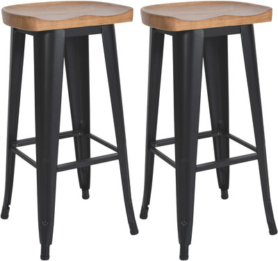 2-delige set barkrukken Cliri, Zwart
