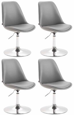 4-delige set eetkamerstoelen Miverack C kunstleer, Grijs