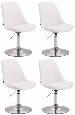 4-delige set eetkamerstoelen Miverack C kunstleer, Wit