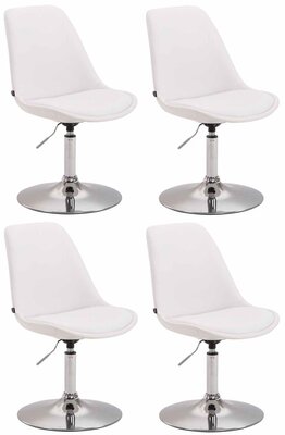 4-delige set eetkamerstoelen Miverack C kunstleer, Wit