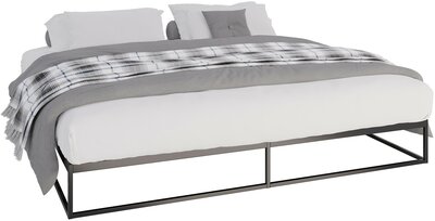 Metalen bed Scili 200x200x25 cm, Zwart