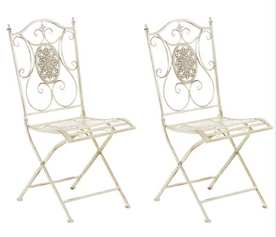 2-delige set stoelen Sebill, Creme