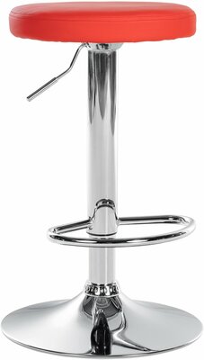 Barstoel Pento Kunstleer chroom, Rood