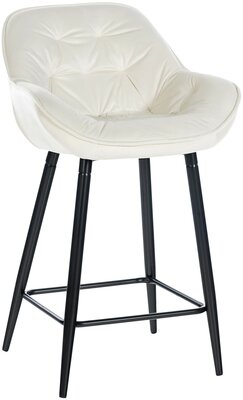 Barstoel Gobsin 76 Fluweel, Creme