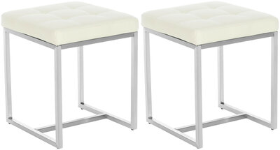 2-delige set barkrukken Birca, Creme
