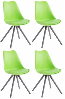 4-delige set stoelen Teulouso Kunstleer Rond grijs, Groen