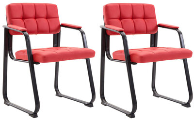 Set van 2 bezoekersstoelen Cinidi B kunstleer, Rood