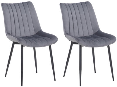 2-delige set stoelen Rehdan fluweel, Grijs