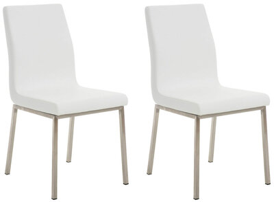 2-delige set eetkamerstoelen Calmor, Wit