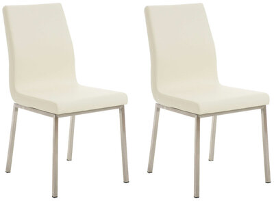 2-delige set eetkamerstoelen Calmor, Creme