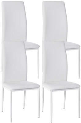 4-delige set eetkamerstoelen Sovina kunstleer, Wit