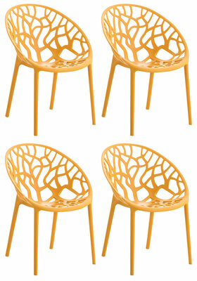 4-delige set stoel Hepo, Oranje