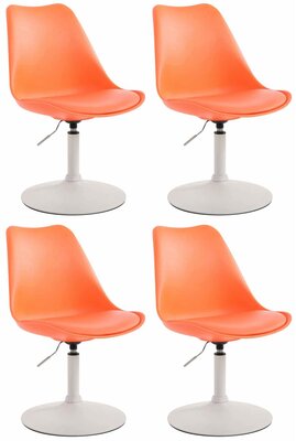 4-delige set eetkamerstoelen Miverack W kunststof, Oranje
