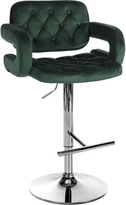Barstoel Diblun Fluweel chroom, Groen