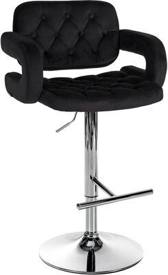 Barstoel Diblun Fluweel chroom, Zwart