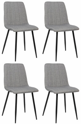 4-delige set stoelen Dojin stof, Grijs