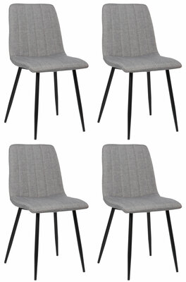 4-delige set stoelen Dojin stof, Grijs