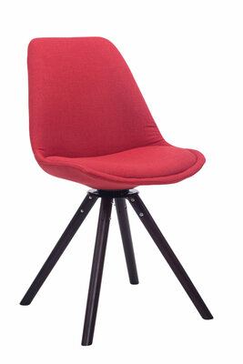 Bezoekersstoel Treyos Draaibaar Walnoot Stof Rond, Rood