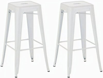 2-delige set barkrukken Jashuo, Wit