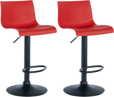 2-delige set barkrukken Bronfard kunststof, Rood