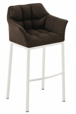 Barstoel Domasa Stof met 4-poots frame wit, Bruin