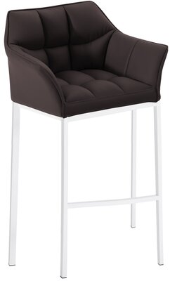 Barstoel Domasa met 4-poots frame wit, Bruin