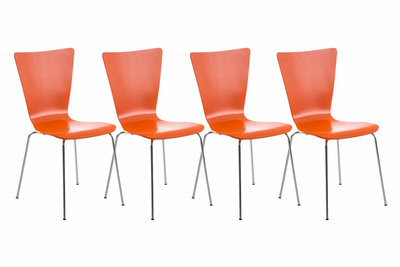 4-delige set bezoekersstoel Oaran, Oranje
