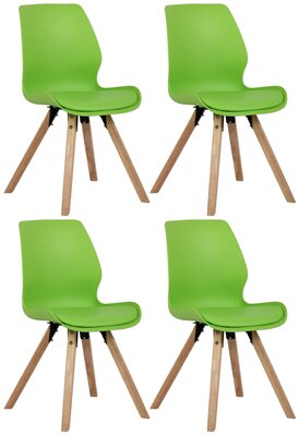 4-delige set stoel Lanu kunststof, Groen