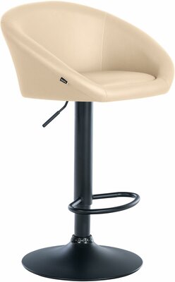 Barstoel Devia Kunstleer zwart, Creme