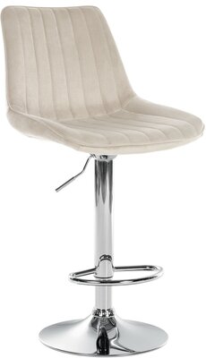 Barstoel Tino Fluweel chroom, Creme