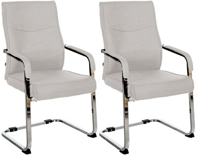 Set van 2 bezoekersstoelen Habort Stof, Grijs