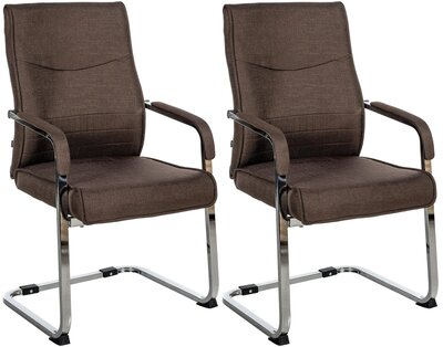 Set van 2 bezoekersstoelen Habort Stof, Bruin