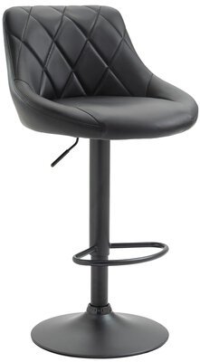 Barstoel Lozia Kunstleer zwart, Zwart