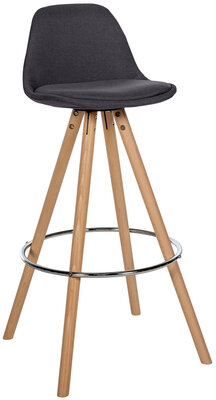 Barstoel Cirbon Stof Rond naturel, Grijs