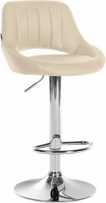 Barstoel Melit Kunstleer chroom, Creme