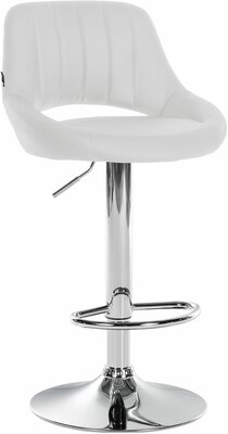 Barstoel Melit Kunstleer chroom, Wit