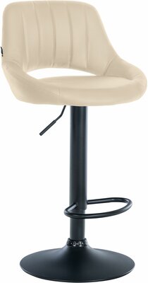 Barstoel Melit Kunstleer zwart, Creme