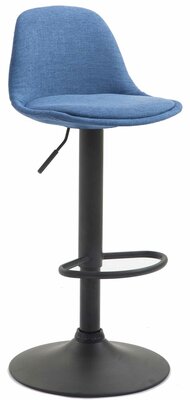 Barstoel Keil Stof zwart, Blauw
