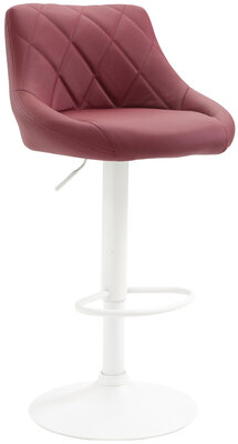 Barstoel Lozia Kunstleer wit, Rood